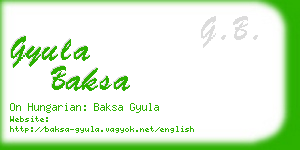 gyula baksa business card